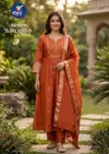 Adrija By Vitara Chanderi Jacquard Size Combo Kurtis Set 

